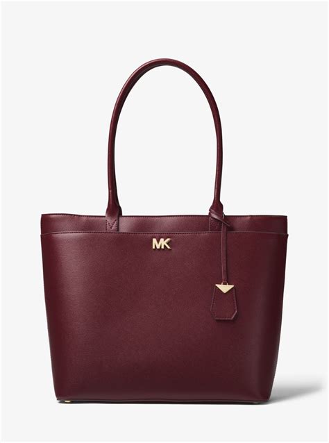 maddie large crossgrain leather tote michael kors|MICHAEL Michael Kors Maddie Medium Crossgrain Leather Tote .